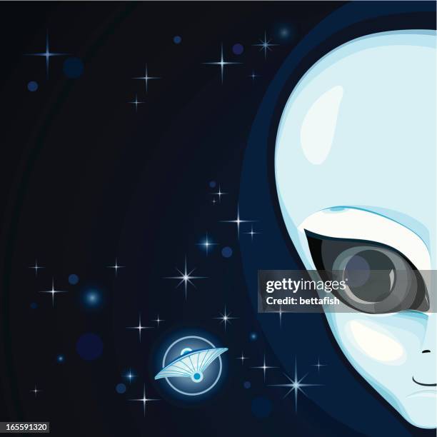 alien (with copy space) - low orbit stock illustrations