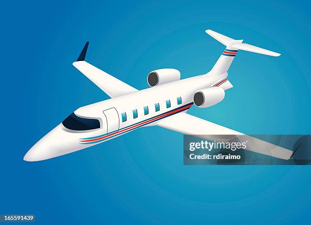 stockillustraties, clipart, cartoons en iconen met corporate jet - bedrijfsvliegtuig