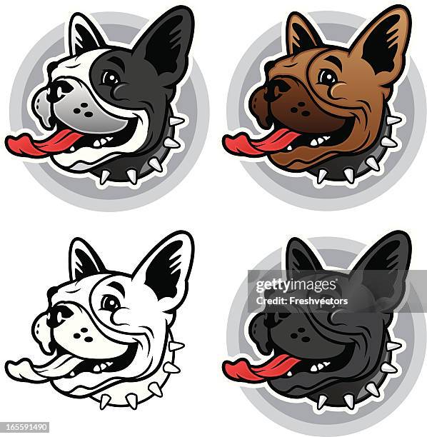 ilustrações de stock, clip art, desenhos animados e ícones de buldogue francês cabeça vetores - buldogue