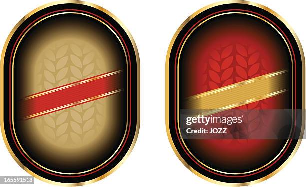 gold label - beer label stock illustrations