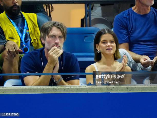 Ryan Hurd and Maren Morris are seen at the 2023 US Open Tennis Championships on September 02, 2023 in New York City.