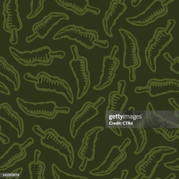 jalapeño seamless background - jalapeno pepper stock illustrations