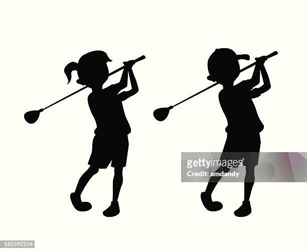 golf kids - clip art family stock illustrations
