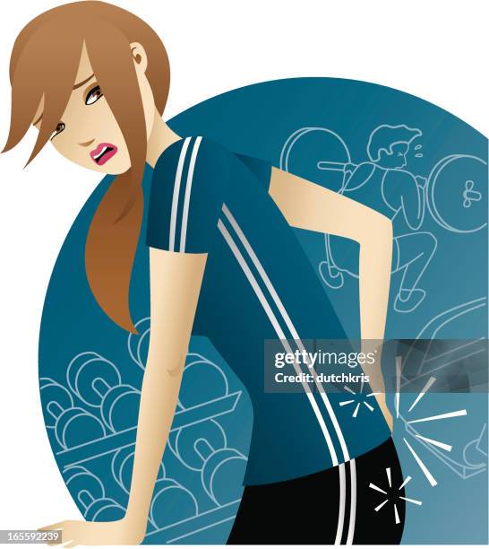 don't overdo it! - female coach stock illustrations