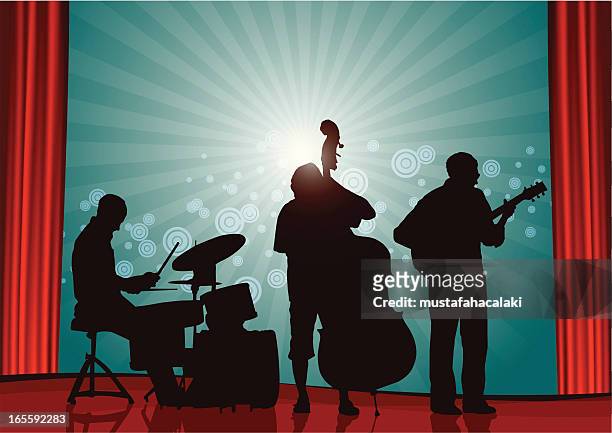 jazz concert - musician silhouette stock illustrations