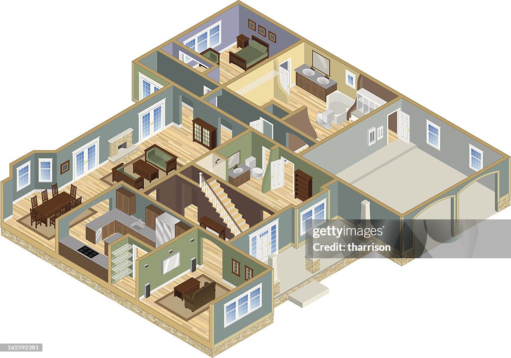 House Cutaway Floorplan