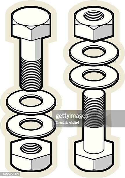 bildbanksillustrationer, clip art samt tecknat material och ikoner med nuts, bolts and washers - mutterbricka