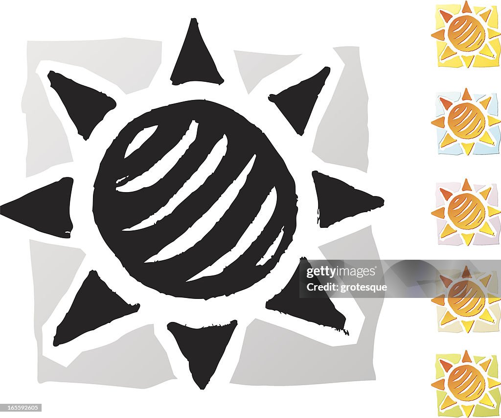 Hand drawn sun