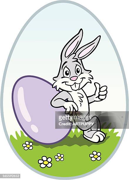 easter bunny geben daumen hoch - lehnend stock-grafiken, -clipart, -cartoons und -symbole