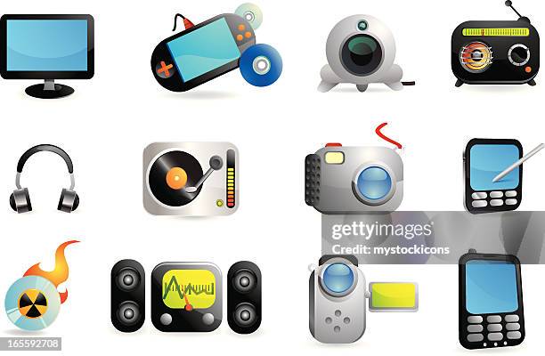 web home entertainment glossy series - house deck stock illustrations