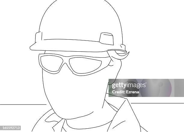 stockillustraties, clipart, cartoons en iconen met portrait of a manual worker - 30 39 jaar