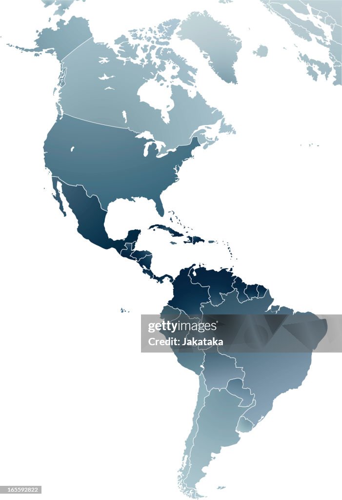 La mappa delle Americhe.