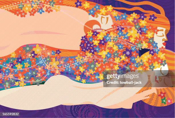 klimt's women - human sexual behavior stock illustrations