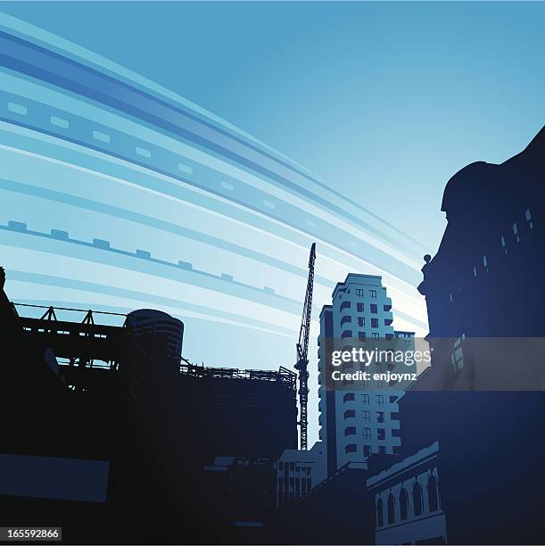 city scene - selective focus office stock illustrations