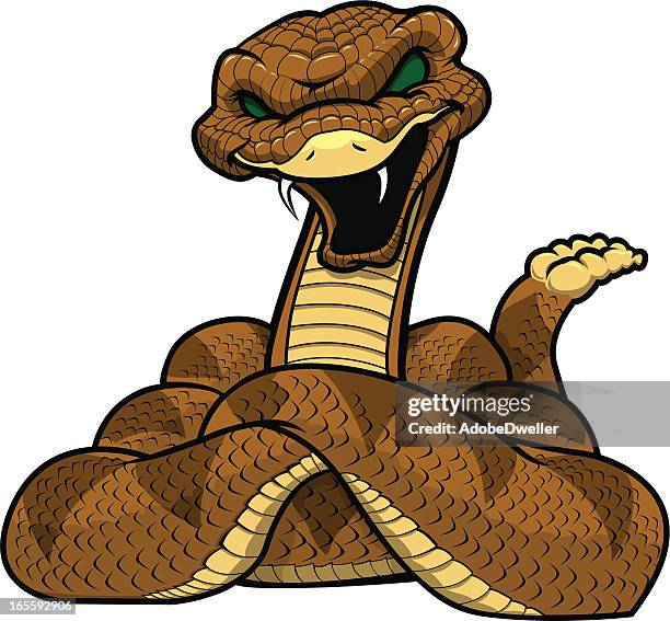 rattlesnake mascot - diamondback rattlesnake stock illustrations