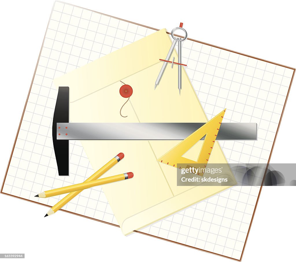 Graphics Tools Layout with Envelope and Graph Paper