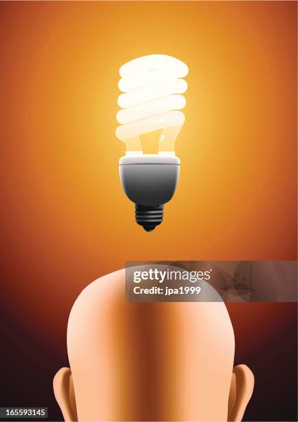 bright idea - shaved head stock illustrations