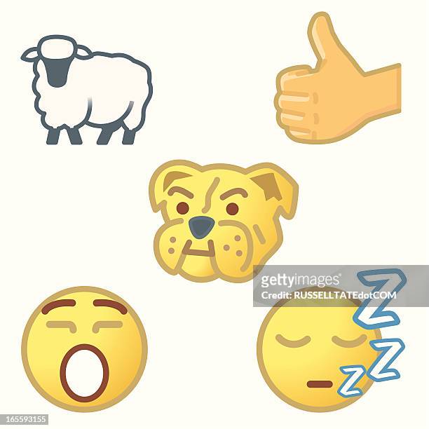 emoticons - smiley face thumbs up stock illustrations