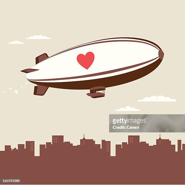 love zeppelin - blimp stock-grafiken, -clipart, -cartoons und -symbole