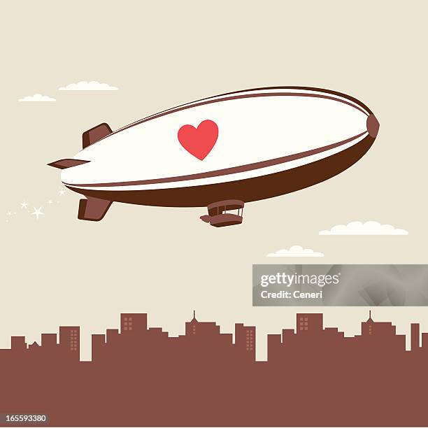 love blimp - airship stock illustrations