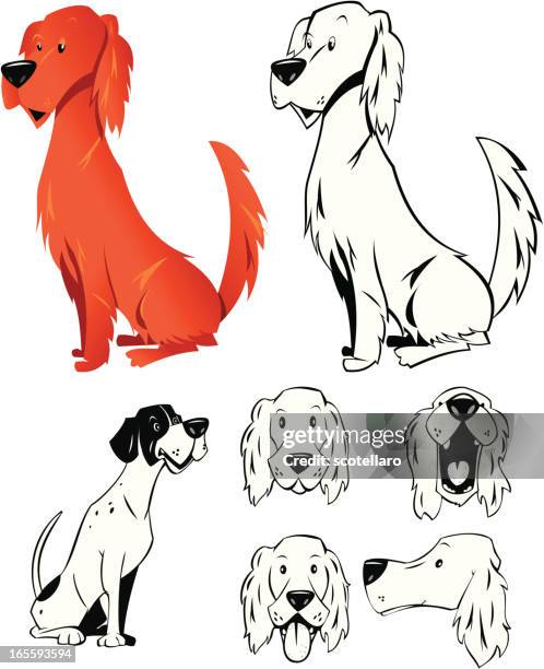dogs - yawning stock illustrations