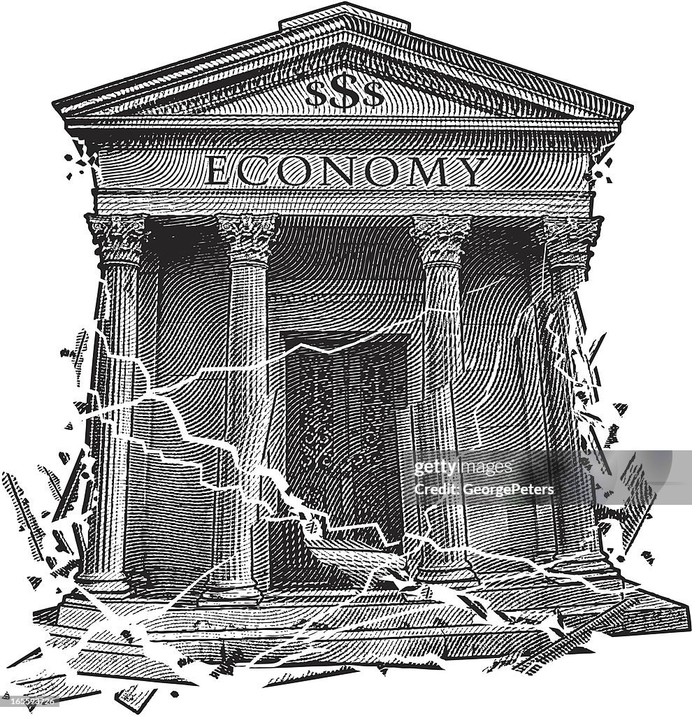 Crumbling Commerce Crumbling Economy High-Res Vector Graphic - Getty Images