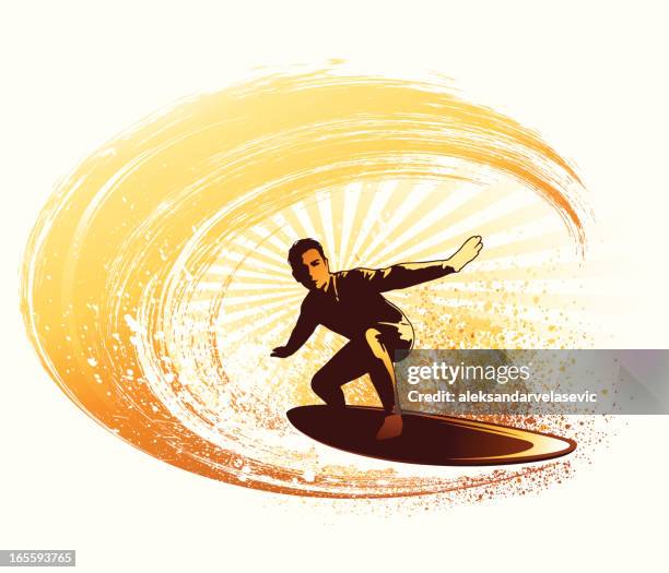 grunge surfer - surfboard texture stock illustrations