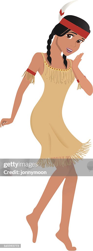 Native American / Indian Girl Dancer on Thanksgiving
