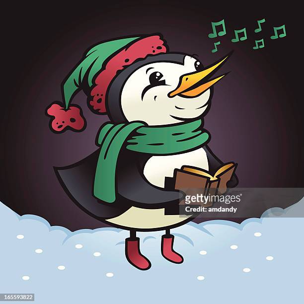 singing holiday messanger - fur hat stock illustrations
