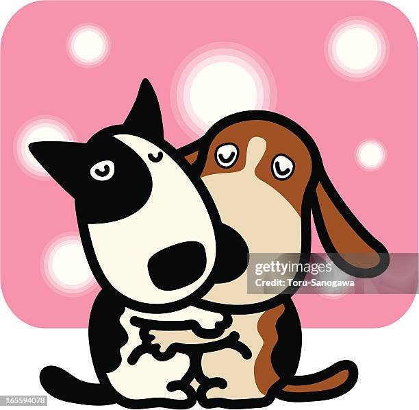 love of dogs - bull terrier stock illustrations