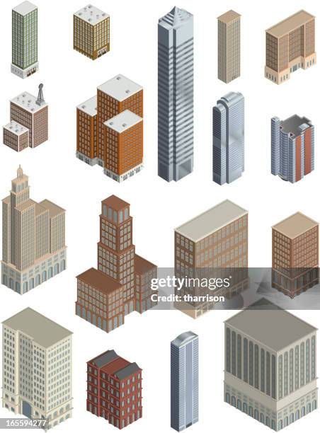 assorted buildings - office window background stock illustrations