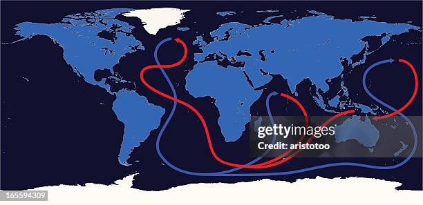 thermohaline circulation - waterline stock illustrations