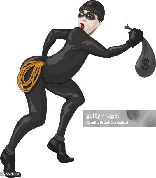 einbrecher - auf den zehenspitzen stock-grafiken, -clipart, -cartoons und -symbole