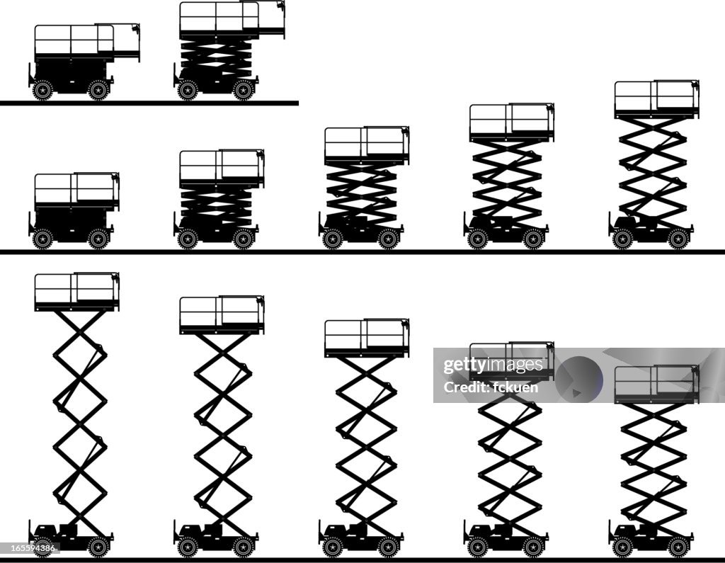 Scissor lift silhouette