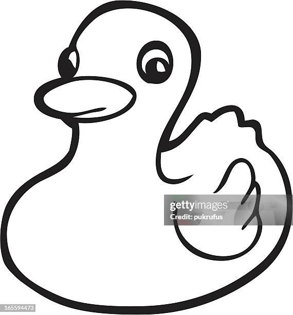 rubber duck line art - rubber duck stock illustrations