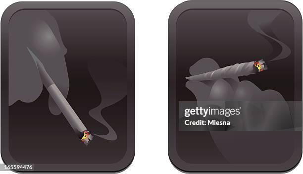 smoking tobacco and marijuana - cigarette filter stock illustrations
