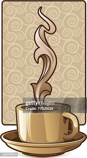 coffee time - latte art stock illustrations