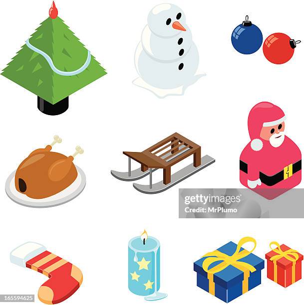 christmas icons | iso collection - winter exercise stock illustrations