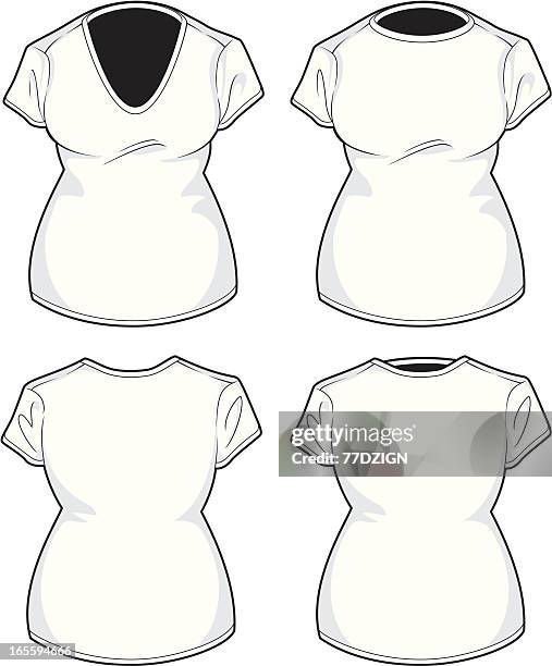 womens short sleeve tee - crop top stock illustrations