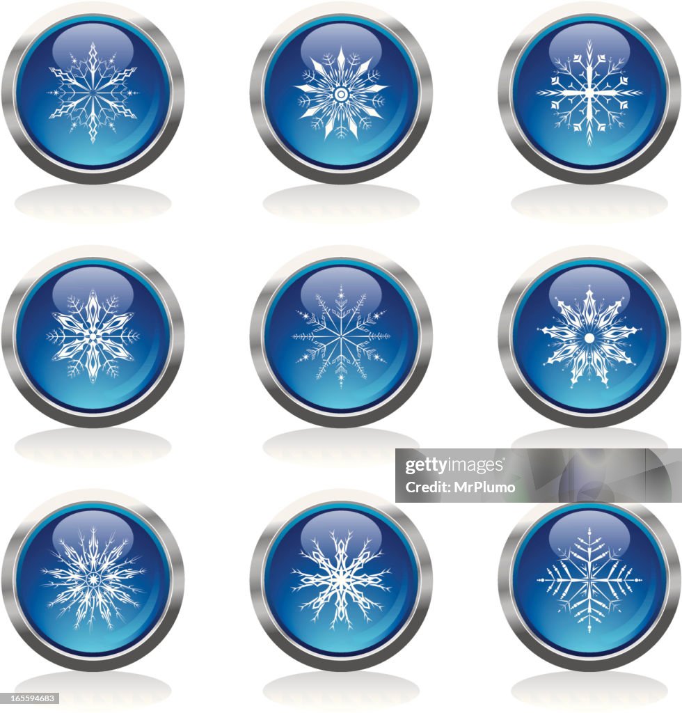 Button Snowflake Patterns Snowflake Buttons High-Res Vector Graphic - Getty Images