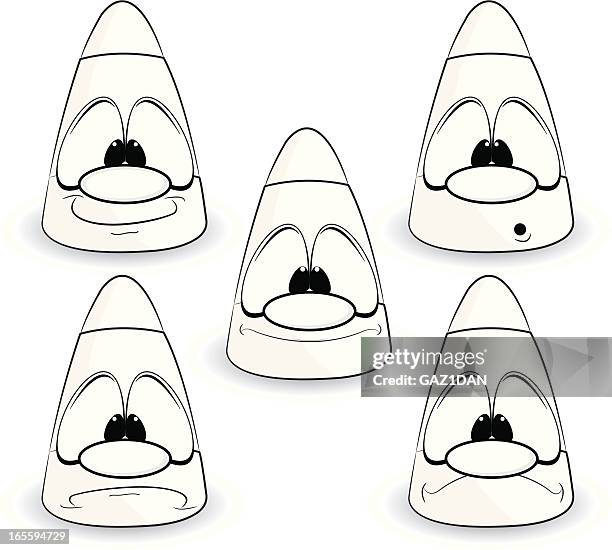 candy corn guys b&w - candy corn stock illustrations