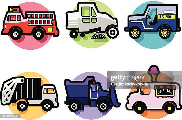 ilustrações, clipart, desenhos animados e ícones de ícones de transporte - street sweeper