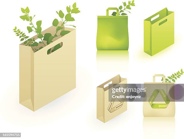 green bags - reusable stock illustrations