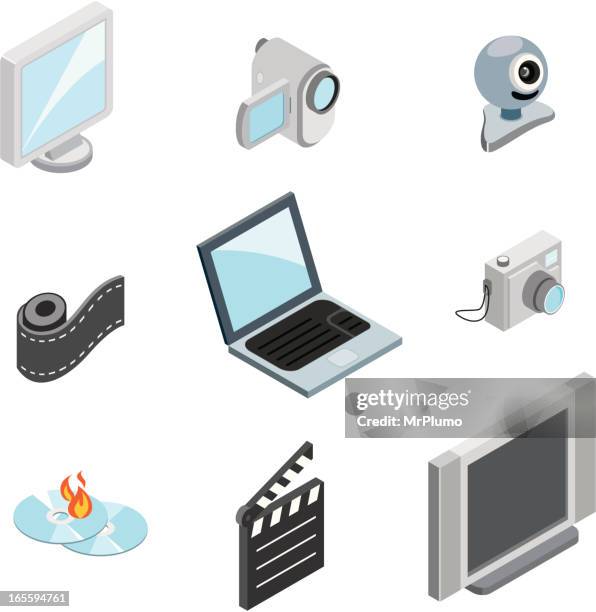 multimedia symbole/iso-kollektion - cd rom stock-grafiken, -clipart, -cartoons und -symbole