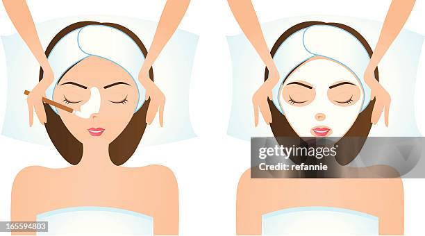 face mask 2 - face pack stock illustrations