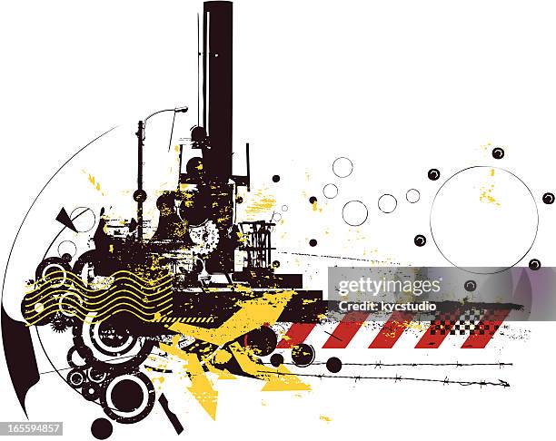 industrielle grunge - industriegebiet stock-grafiken, -clipart, -cartoons und -symbole