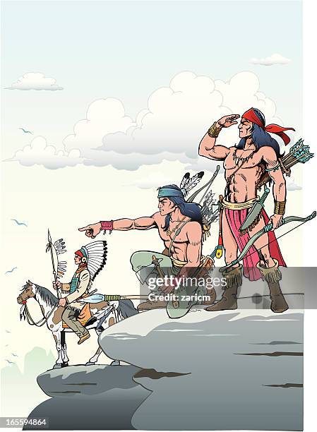 indians - indian arrow stock illustrations