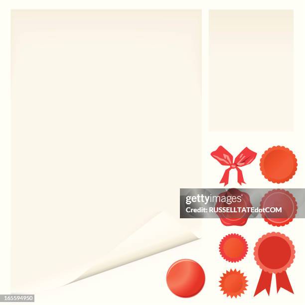 document and seals - rolled diploma stock illustrations