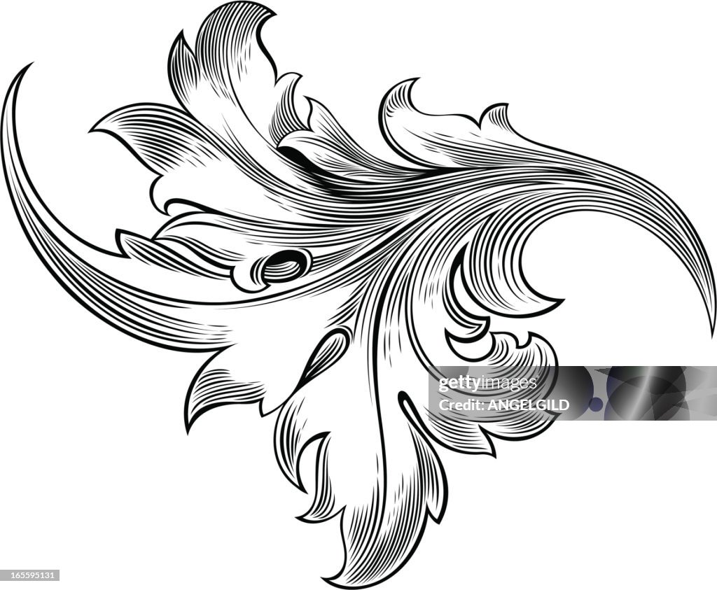 Hand Engraving Leaf Script Leaf Engraving High-Res Vector Graphic - Getty Images