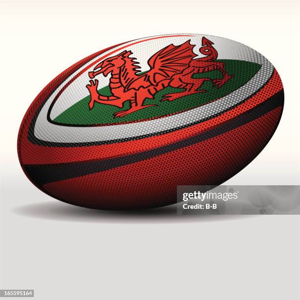 rugby-ball-wales - rugbyball stock-grafiken, -clipart, -cartoons und -symbole
